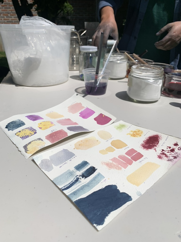 Muestras de acuarela y exploración de color